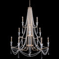 Barcelona 12 Light 3-Tier Crystal Chandelier - Transcend Silver