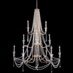 Barcelona 12 Light 3-Tier Crystal Chandelier - Transcend Silver