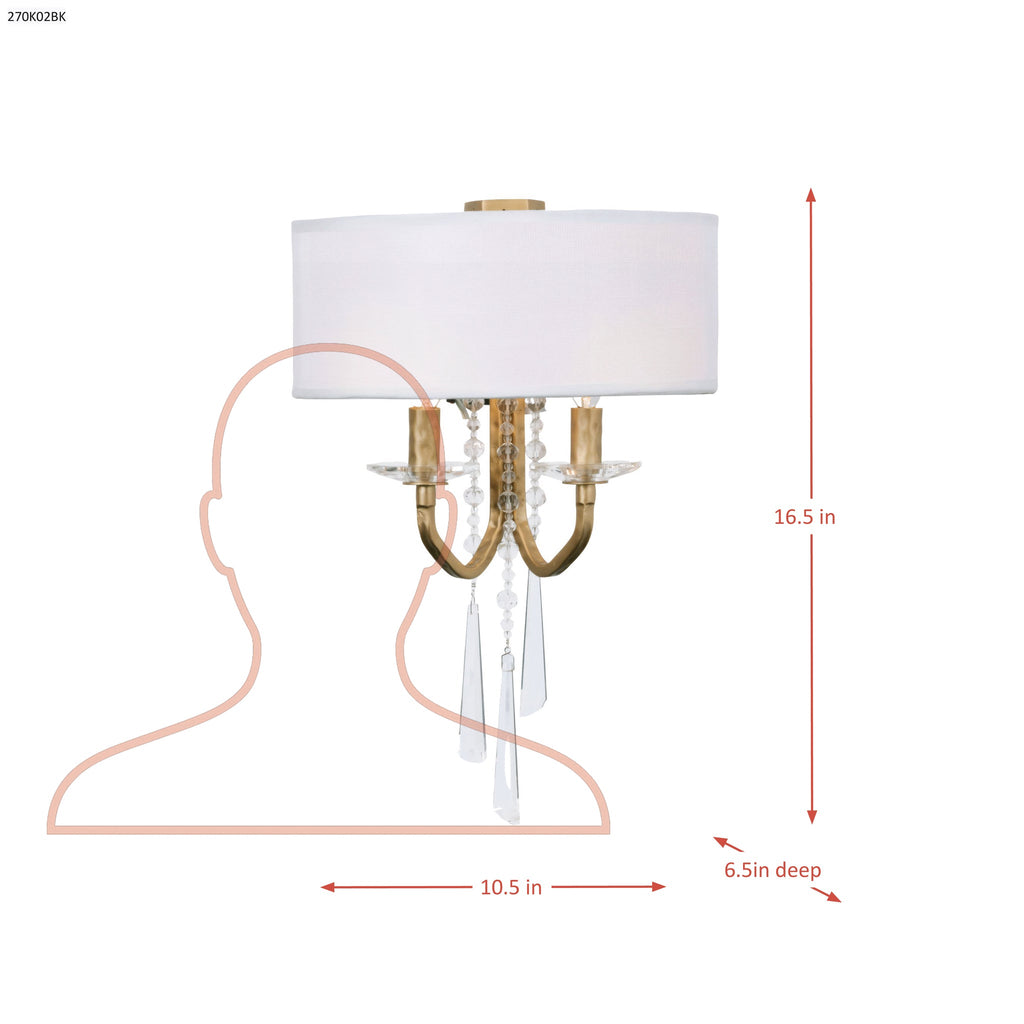 Barcelona 2 Light Sconce with Shade - Brass Kisser