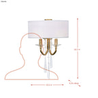 Barcelona 2 Light Sconce with Shade - Brass Kisser