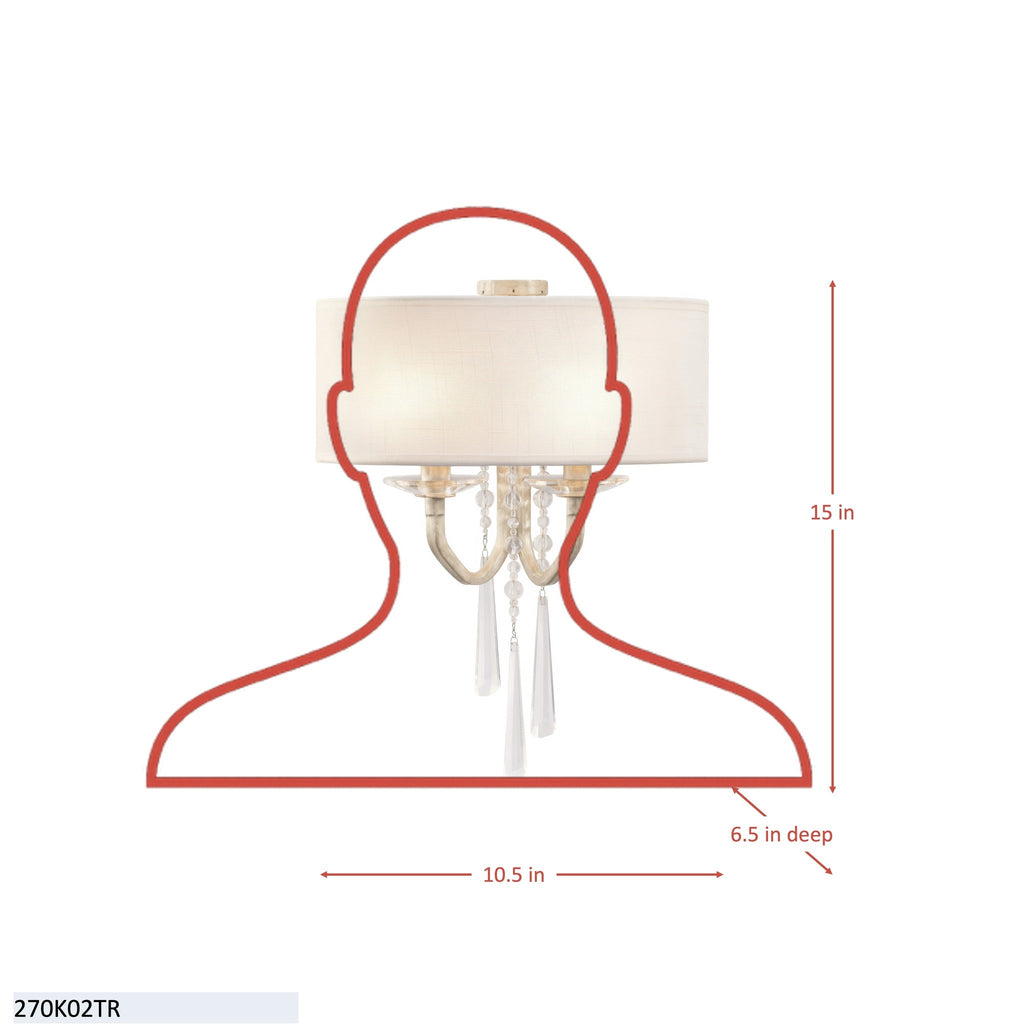 Barcelona 2 Light Sconce with Shade - Transcend Silver