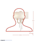 Barcelona 2 Light Sconce with Shade - Transcend Silver