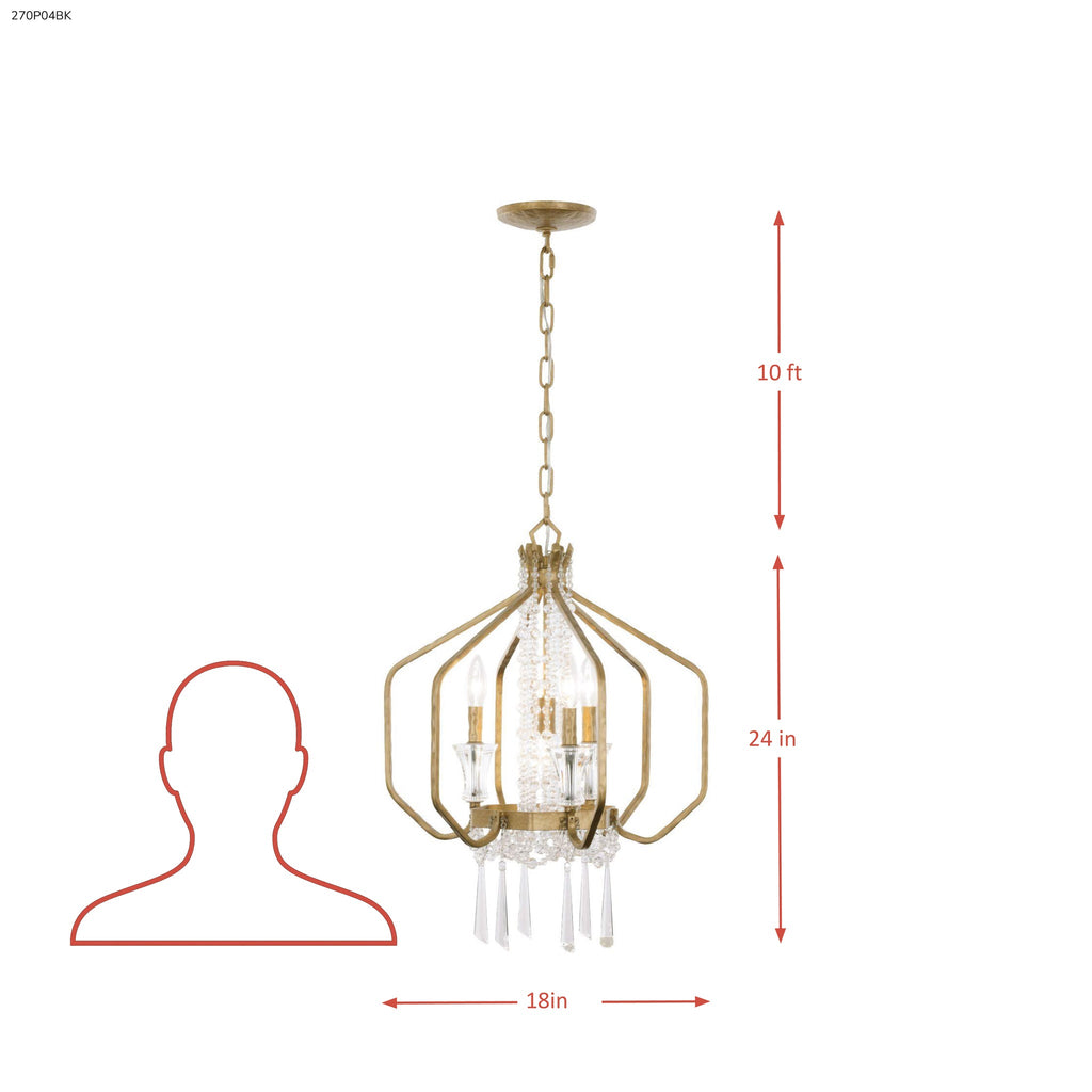 Barcelona 4 Light Crystal Pendant - Onyx