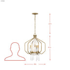 Barcelona 4 Light Crystal Pendant - Onyx