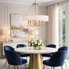 Barcelona 6 Light Pendant w/Shade - Brass Kisser