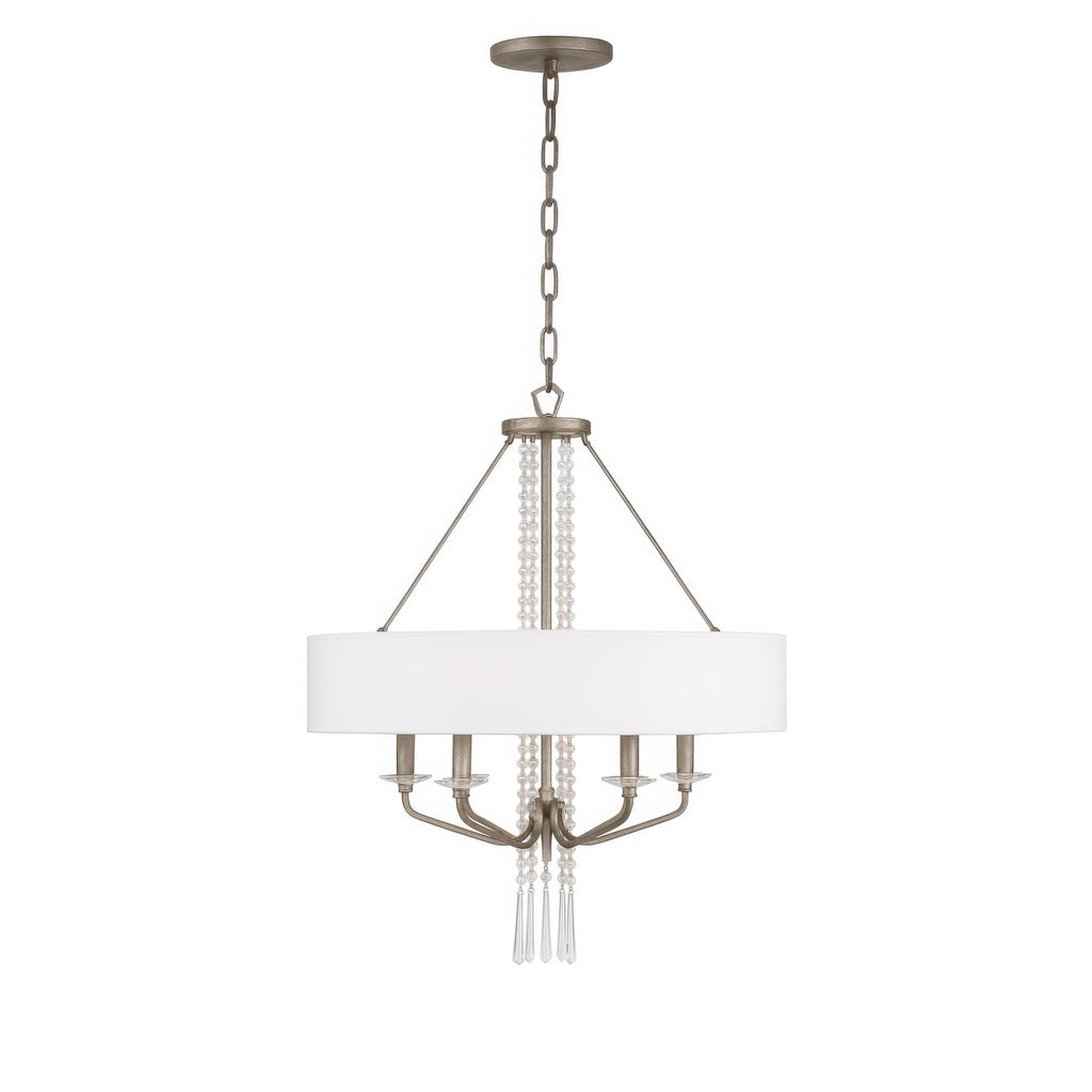 Barcelona 6 Light Pendant w/Shade - Transcend Silver