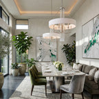 Barcelona 6 Light Pendant w/Shade - Transcend Silver