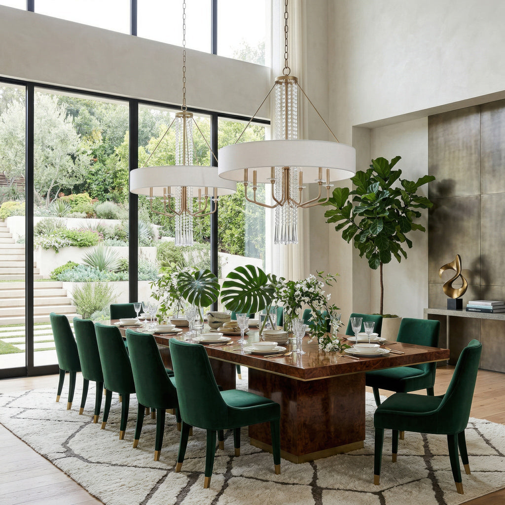Barcelona 6 Light Pendant w/Shade - Transcend Silver