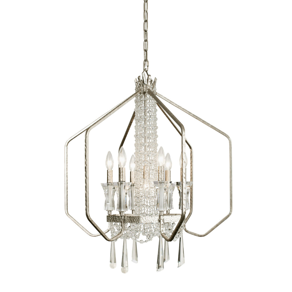 Barcelona 7 Light Crystal Pendant - Transcend Silver
