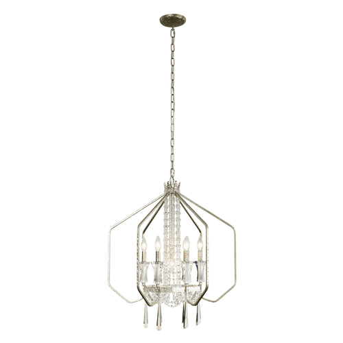Barcelona 7 Light Crystal Pendant - Transcend Silver