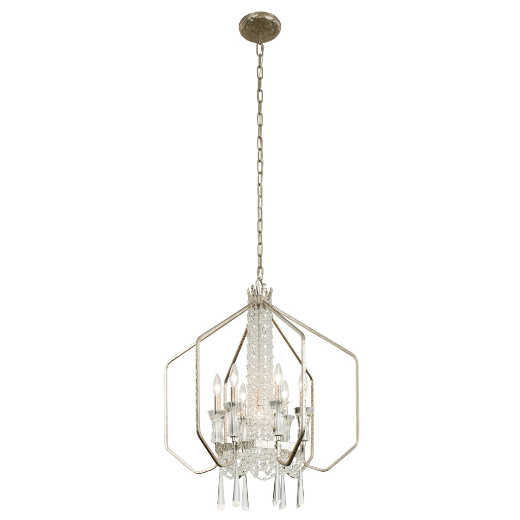 Barcelona 7 Light Crystal Pendant - Transcend Silver