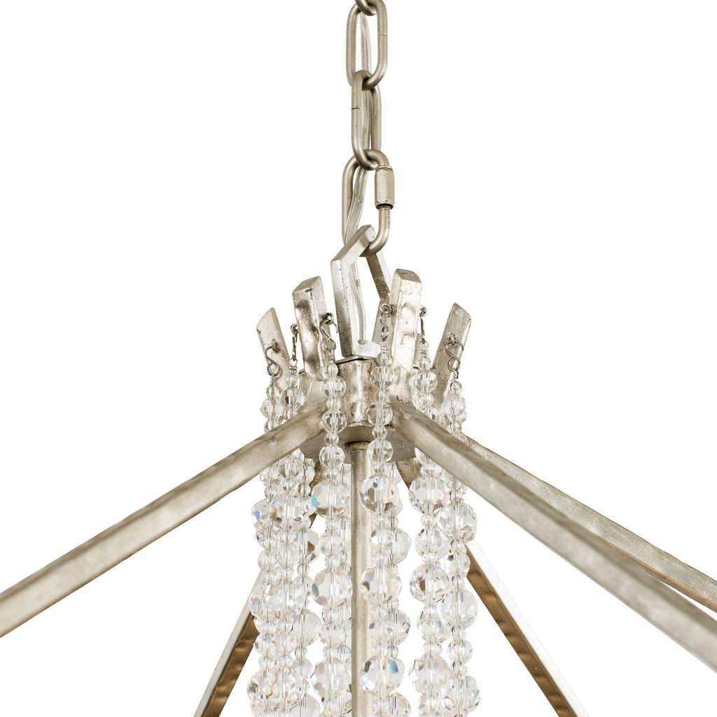 Barcelona 7 Light Crystal Pendant - Transcend Silver