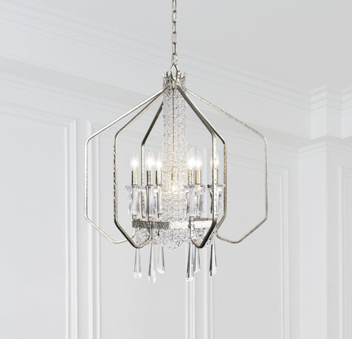 Barcelona 4 Light Crystal Pendant - Transcend Silver