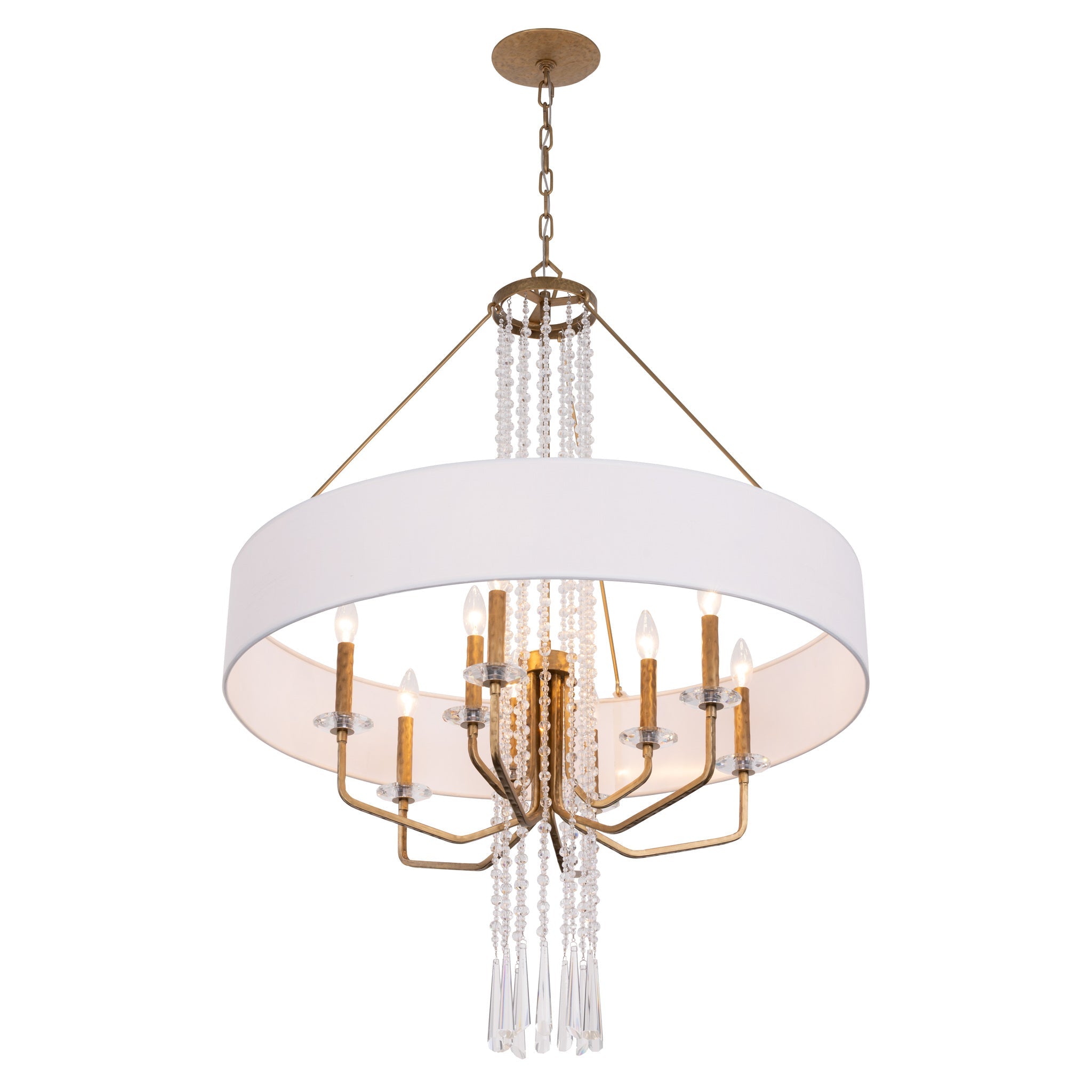 Barcelona 9 Light Pendant w/Shade - Brass Kisser