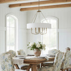 Barcelona 9 Light Pendant w/Shade - Brass Kisser