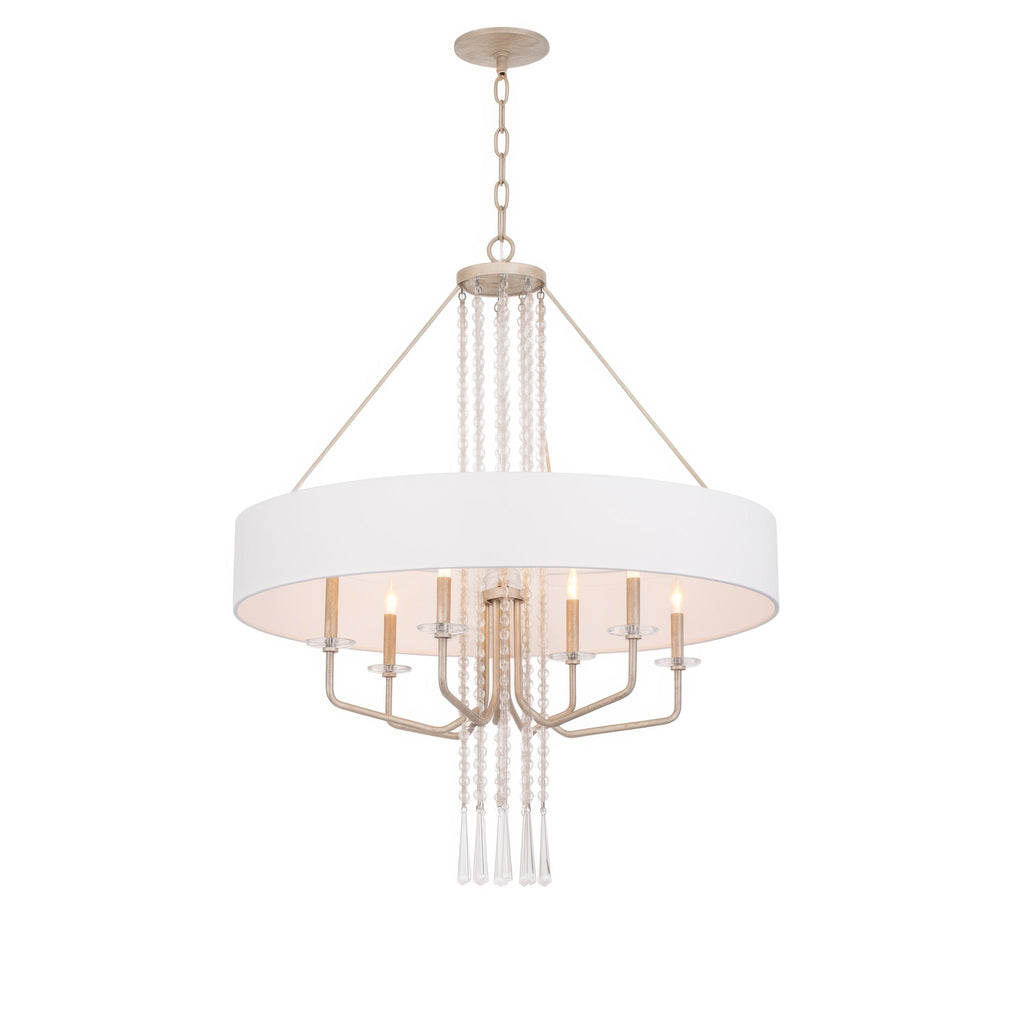Barcelona 9 Light Pendant w/Shade - Transcend Silver