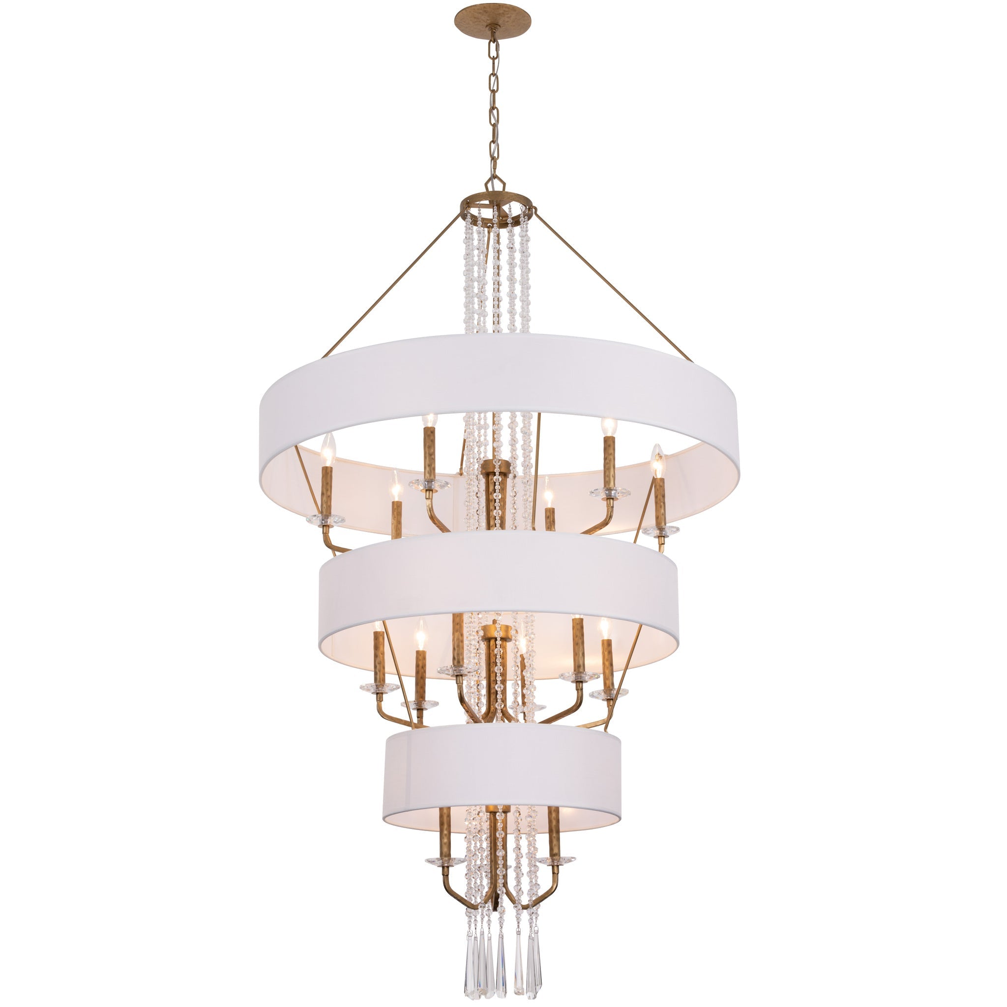 Barcelona 15 Light Pendant w/Shade - Brass Kisser