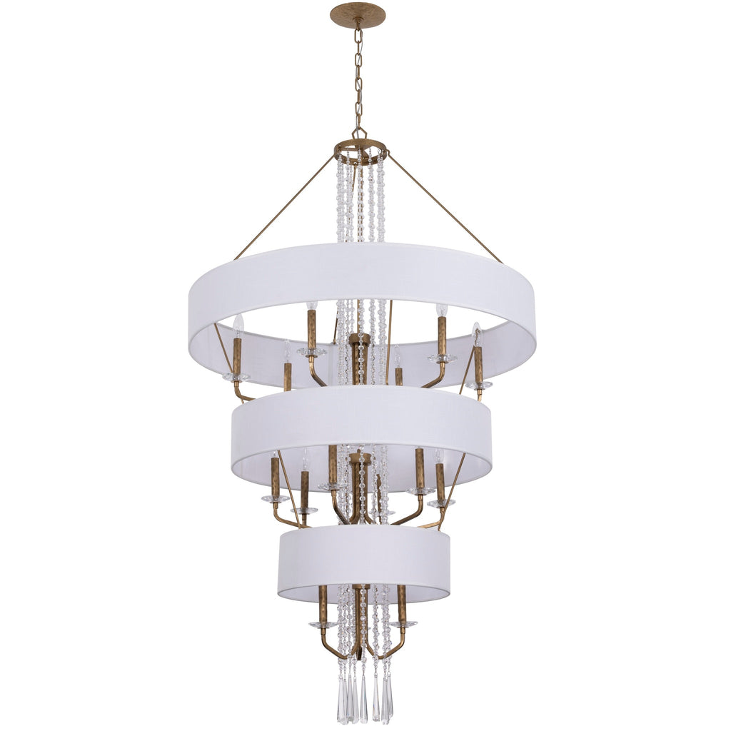 Barcelona 15 Light Pendant w/Shade - Brass Kisser