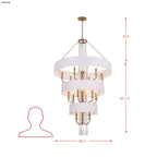 Barcelona 15 Light Pendant w/Shade - Brass Kisser