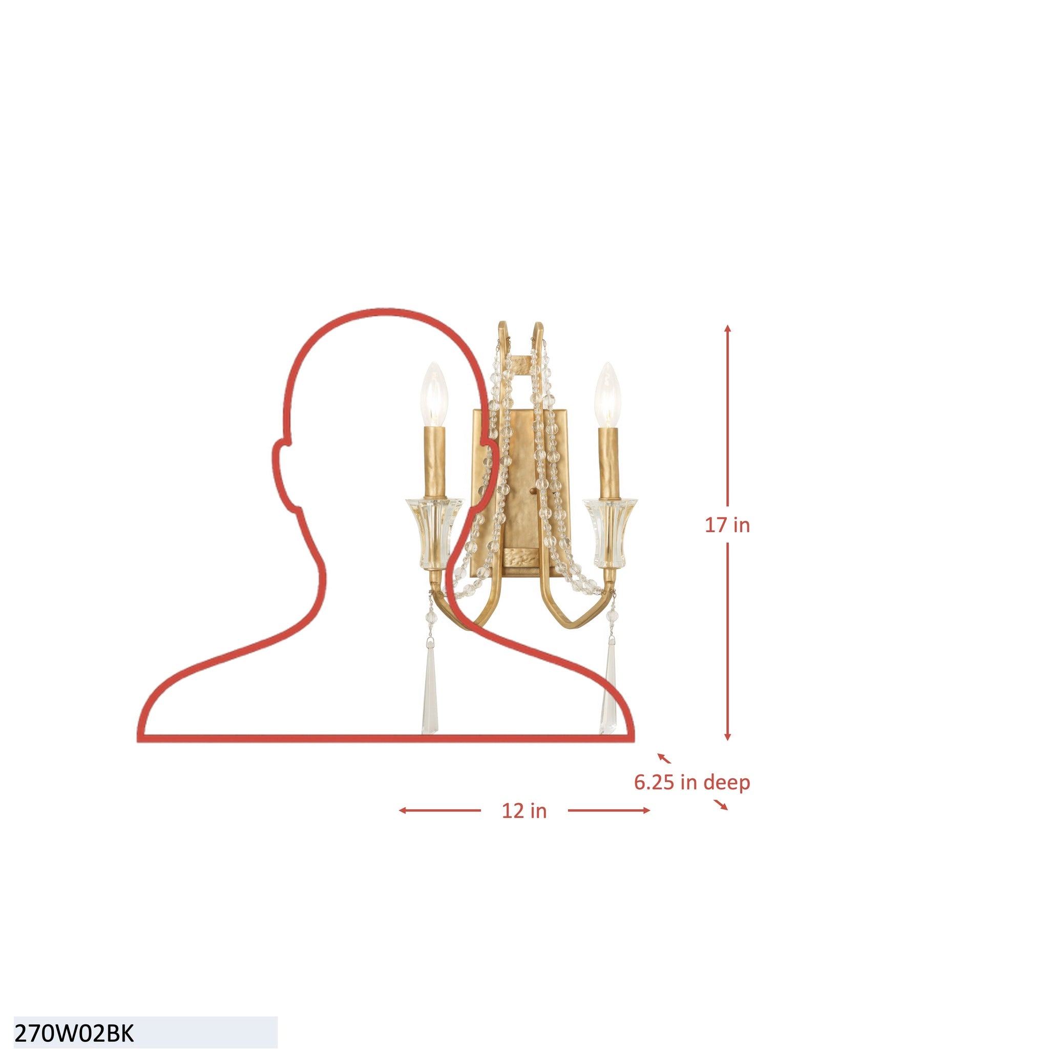 Barcelona 2-Light Wall Sconce - Transcend Silver