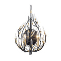 Bask 2 Light Crystal Sconce - Matte Black/French Gold