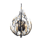 Bask 2 Light Crystal Sconce - Matte Black/French Gold
