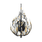 Bask 2 Light Crystal Sconce - Matte Black/French Gold
