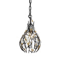 Bask 1 Light Crystal Mini Pendant - Matte Black/French Gold