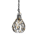 Bask 1 Light Crystal Mini Pendant - Matte Black/French Gold