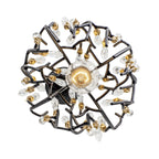 Bask 1 Light Crystal Mini Pendant - Matte Black/French Gold