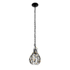 Bask 1 Light Crystal Mini Pendant - Matte Black/French Gold
