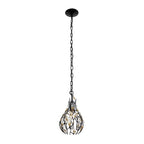 Bask 1 Light Crystal Mini Pendant - Matte Black/French Gold