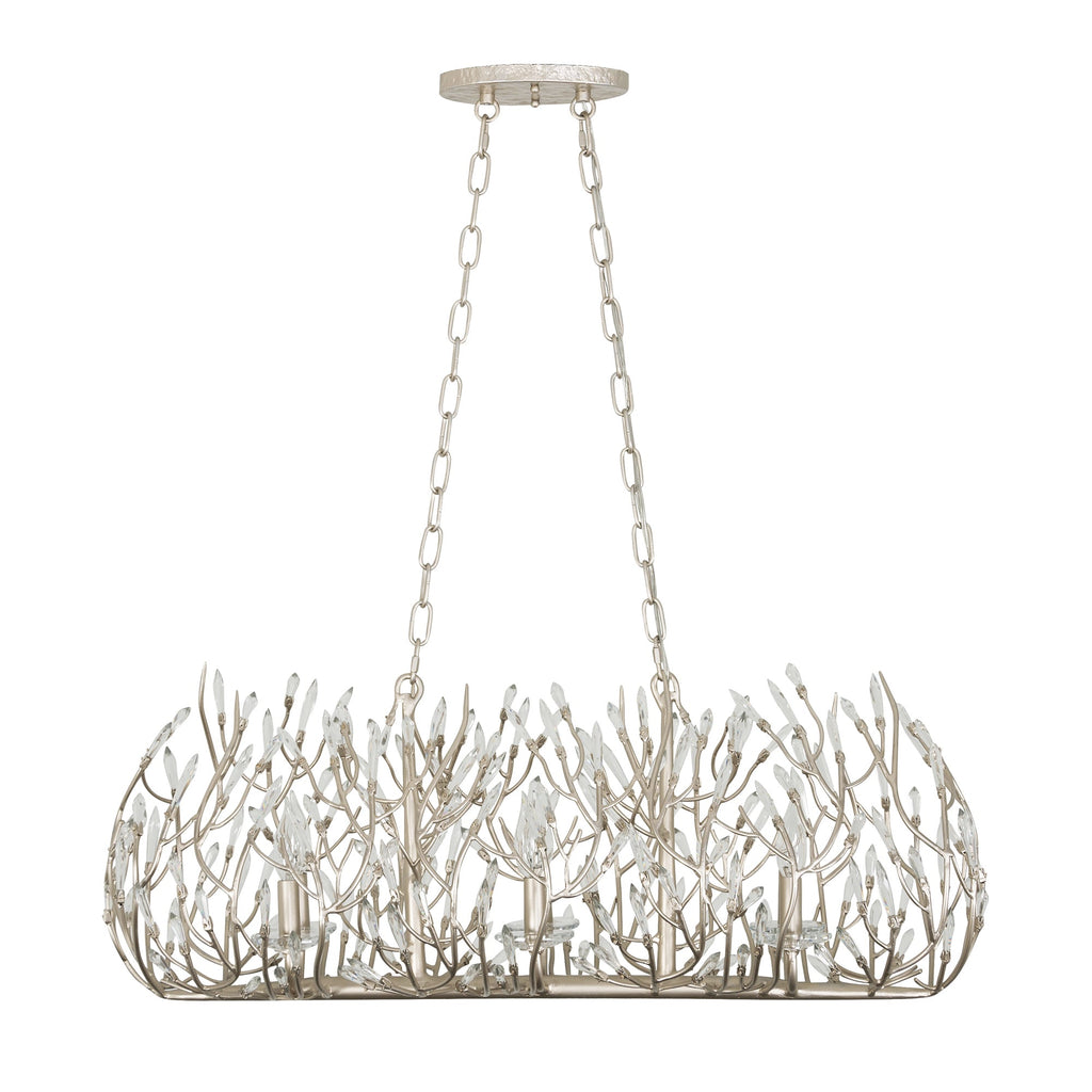 Bask 6 Light Crystal Linear Pendant - Gold Dust