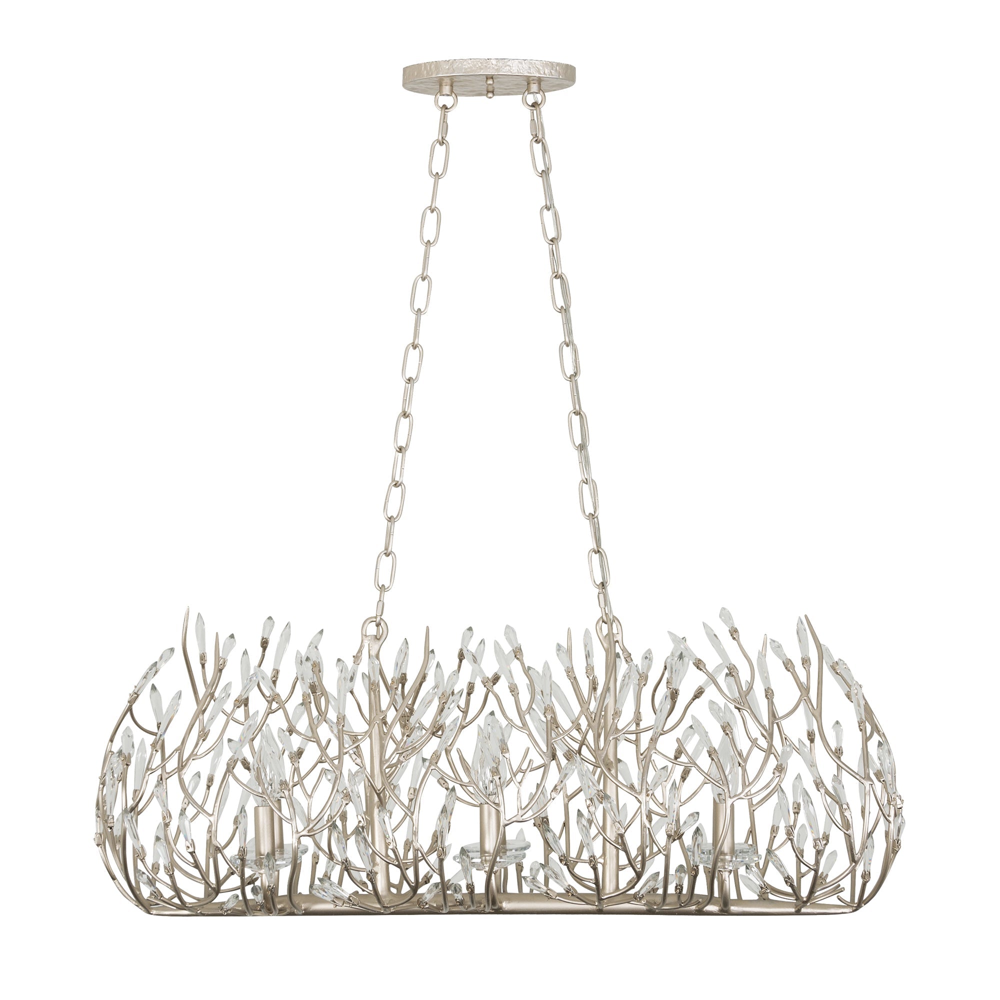 Bask 6 Light Crystal Linear Pendant - Gold Dust