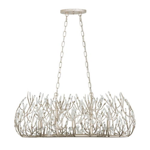 Bask 6 Light Crystal Linear Pendant - Gold Dust