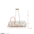 Bask 6 Light Crystal Linear Pendant - Matte Black/French Gold