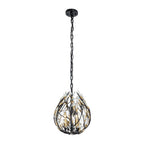 Bask 6 Light Crystal Linear Pendant - Matte Black/French Gold
