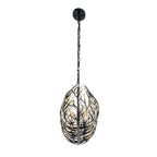 Bask 6 Light Crystal Linear Pendant - Matte Black/French Gold