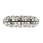 Bask 6 Light Crystal Linear Pendant - Matte Black/French Gold
