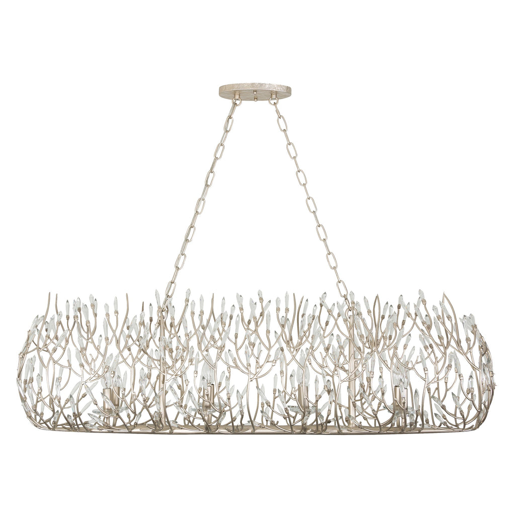 Bask 8 Light Crystal Linear Pendant - Gold Dust