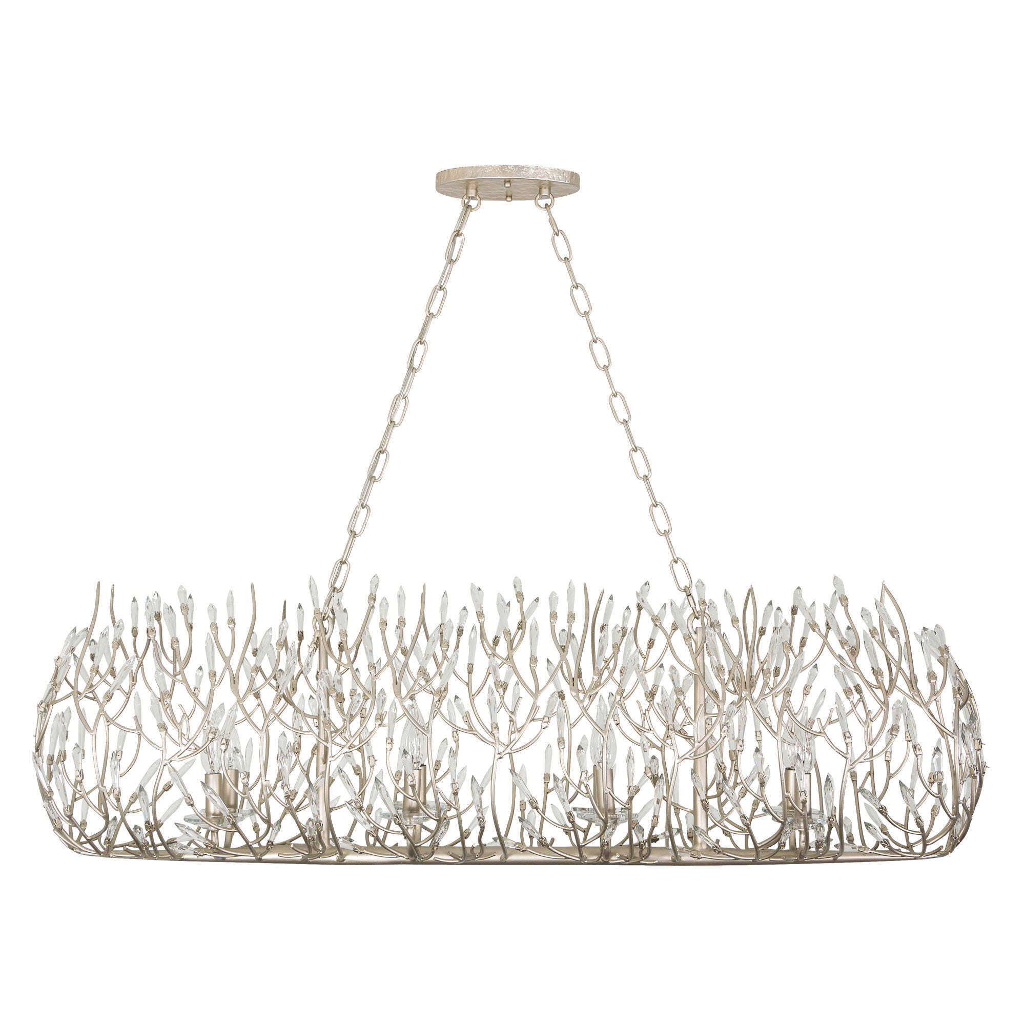 Bask 8 Light Crystal Linear Pendant - Gold Dust