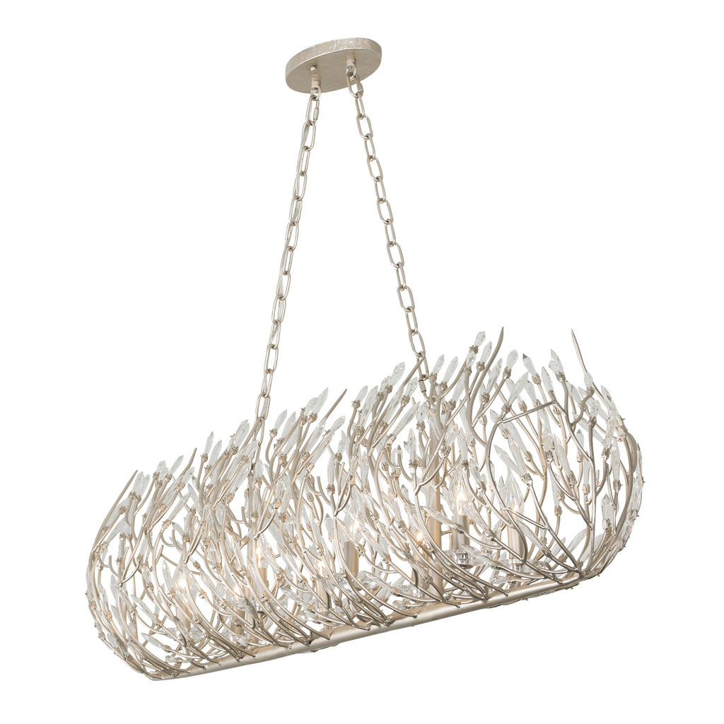 Bask 8 Light Crystal Linear Pendant - Gold Dust