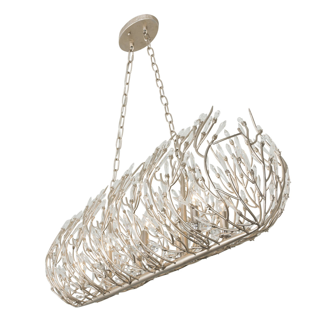 Bask 8 Light Crystal Linear Pendant - Gold Dust