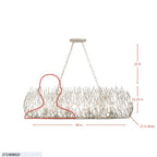 Bask 8 Light Crystal Linear Pendant - Gold Dust