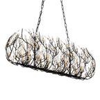 Bask 8 Light Crystal Linear Pendant - Matte Black/French Gold