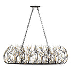 Bask 8 Light Crystal Linear Pendant - Matte Black/French Gold