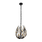 Bask 8 Light Crystal Linear Pendant - Matte Black/French Gold