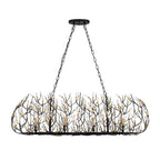 Bask 8 Light Crystal Linear Pendant - Matte Black/French Gold