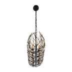 Bask 8 Light Crystal Linear Pendant - Matte Black/French Gold