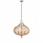 Bask 3 Light Crystal Pendant - Gold Dust